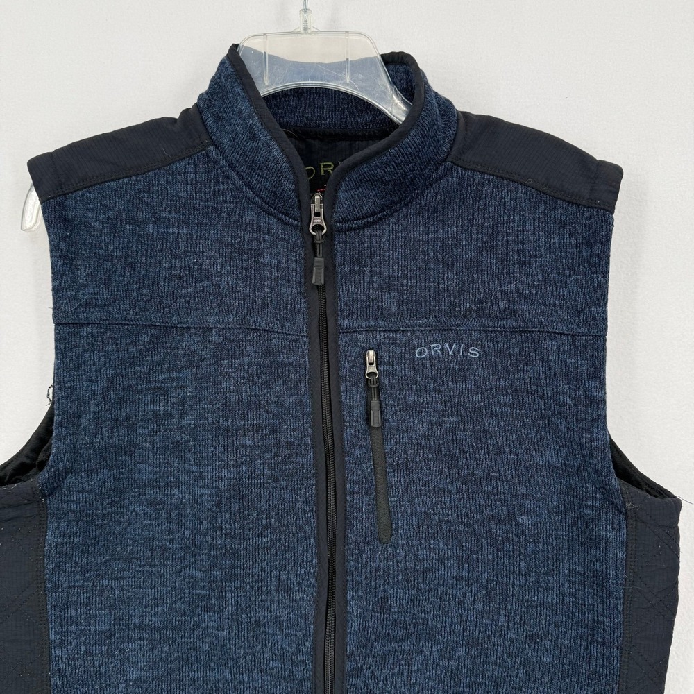 Orvis‎ Mens Full Zip Fleece Vest Navy Blue Black Size Medium